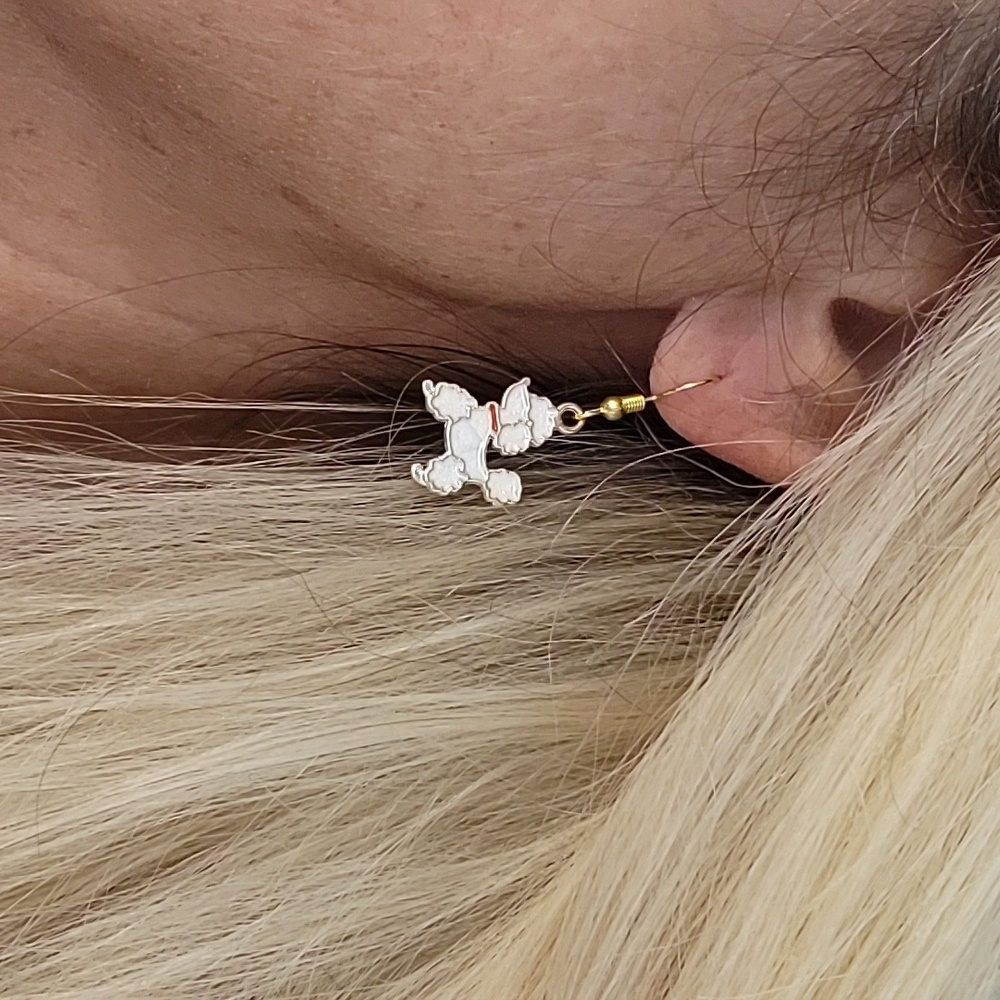 POODLE CHARM EARRINGS - Picture 3 of 5
